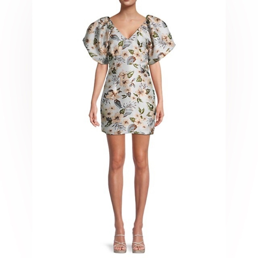 NWT AVANTLOOK Floral Balloon-Sleeve Dress Revolve Medium